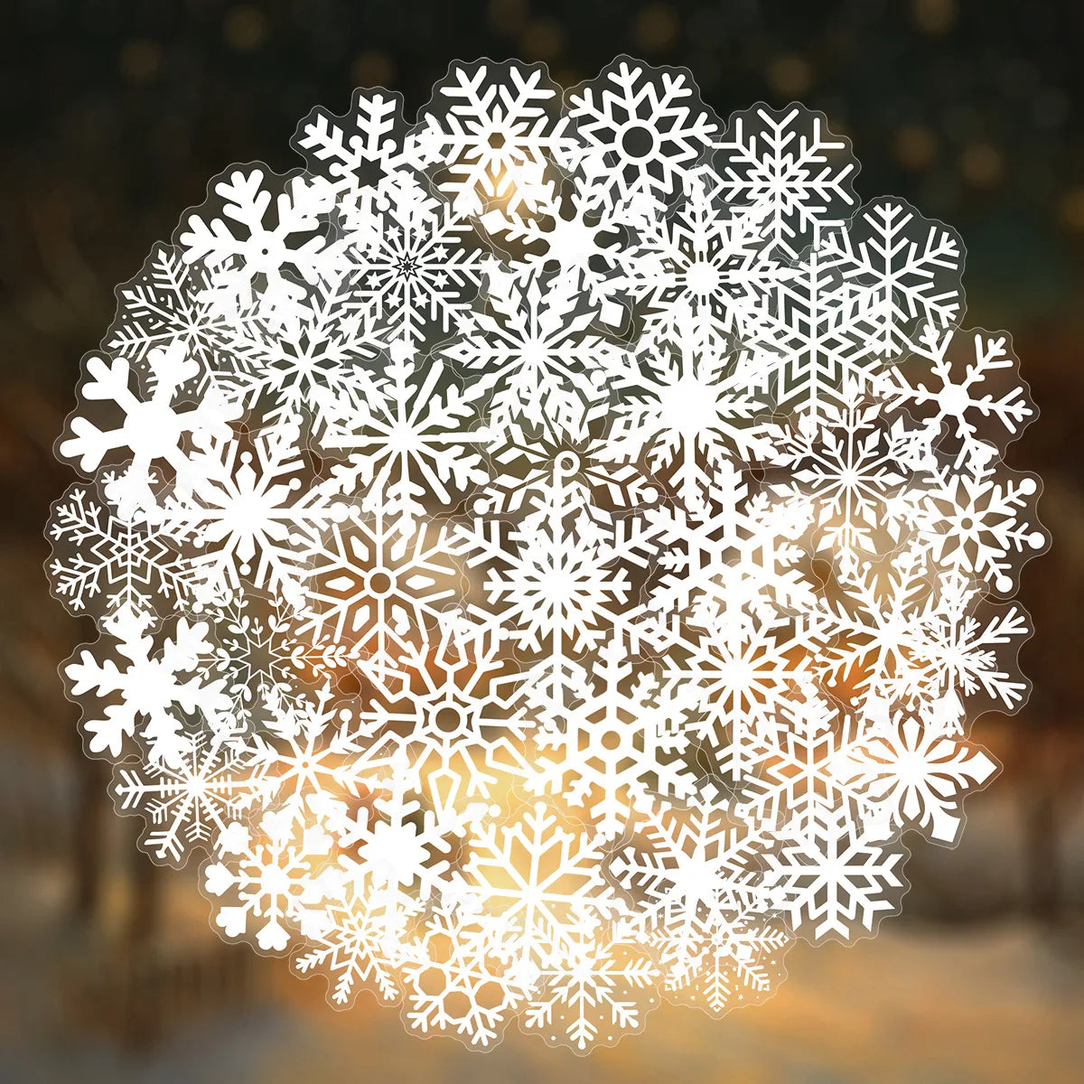 50/100PCS Transparent PET Snowflake Stickers Flat Glass Water Bottles Christmas Decorative Window Stickers