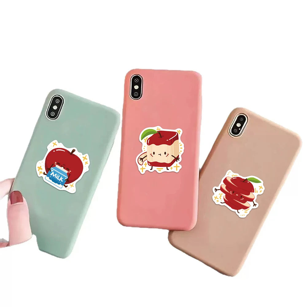 50PCS Cartoon Apple Paradise Fun Stickers DIY Manual Speaker Decoration Luggage Notebook Water Cup Label Waterproof Stickers
