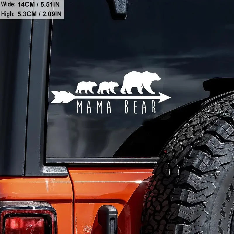 Mama Bear Silhouette Arrow Car Stickers For Laptop Water Bottle Motorcycle Vehicle Paint Window Wall Cup Toolbox Guitar Scooter