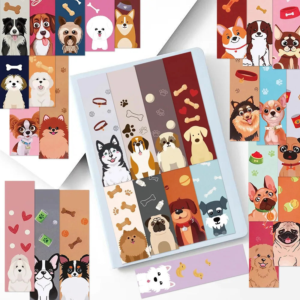 30PCS Cartoon Dog Bookmarks Decoration Reading Page Book Annotations Students Use Creative Gifts to Mark Cards