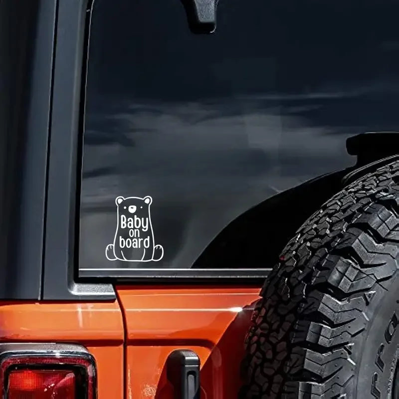 Bear Baby On Board Vinyl Decal - Car Decal, Rear Window Decal, Bumper Sticker