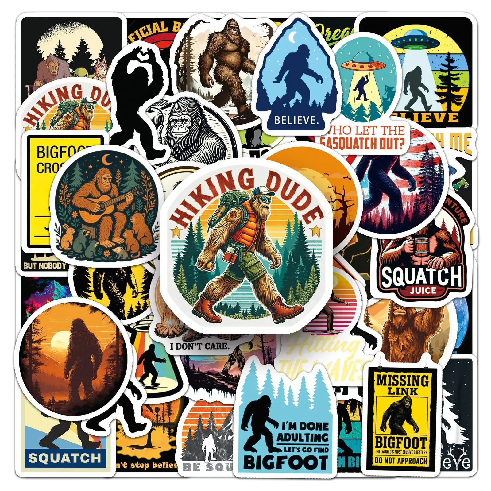 50-Pack Outdoor Wild Foot Stickers Waterproof Decorative Stickers for Computers Headsets Skateboards Office Learning Supplies