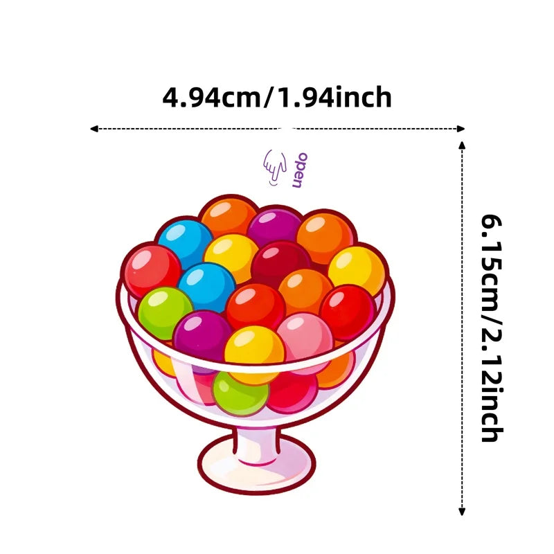 10/30/50PCS Cartoon Star Candy Sticky PVC Sticker Stationery DIY Colored Laptop Luggage Skateboard Decoration Scrapbooking