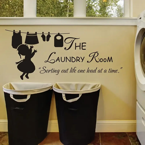 1pc Wall Decal Laundry Room Sign Decals Cute Peel And Stick Wall Lettering Vinyl Art Stickers For Kids Decor The Laundry Room So