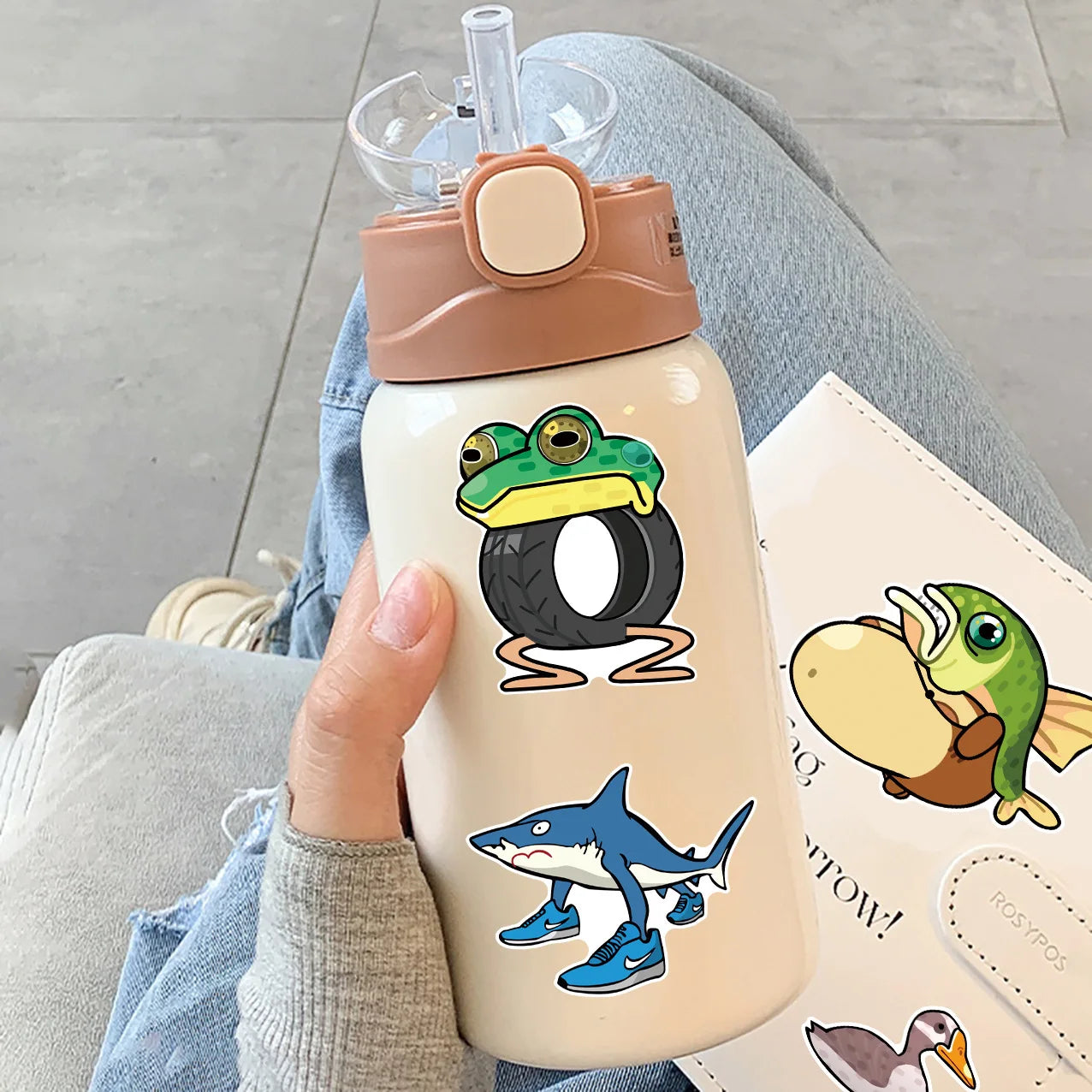 8/16/24PCS Cartoon Mountain Seafood Puzzle Sticker Fun Toy DIY Handmade Puzzle Stationery Notebook Sticker
