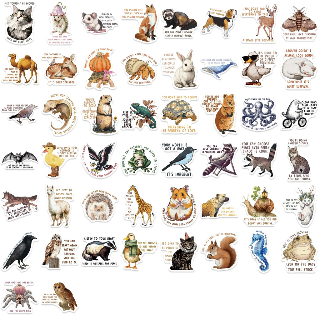 50/100pcs Cartoon Medieval Inspirational Animal Graffiti Stickers Notebook Guitar Laptop Luggage DIY Waterproof Stickers