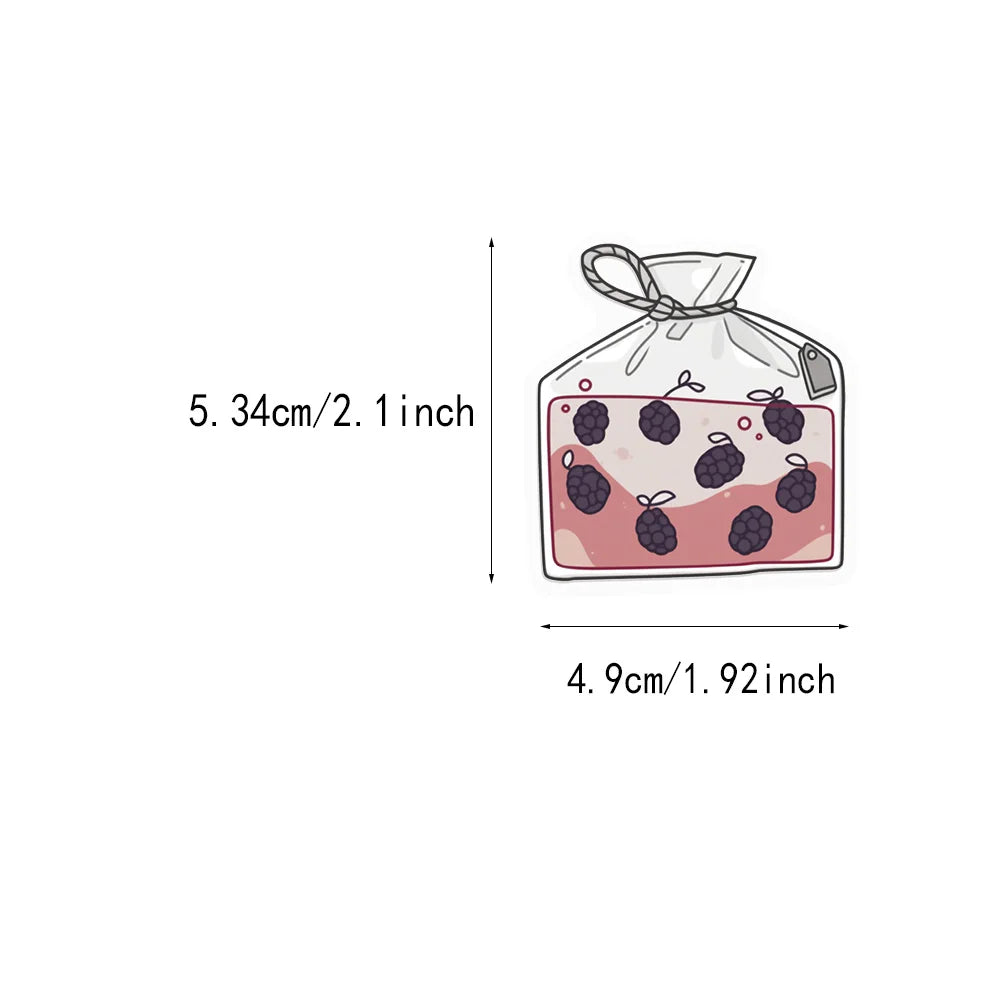 50PCS Fruit Tea Bag Cartoon Series Decorative Stickers DIY Decorative Tablet Computer Water Cup Skateboard Toy Stickers