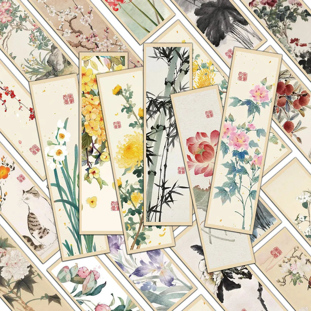 30 Pcs Chinese style Bookmarks literary and decorative books, reading labels, paper cultural and creative book Marks
