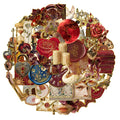 50PCS Retro European Court Style Red Gold Decorative Stickers Computer Scrapbook Refrigerator Phone Case Decorative Stickers
