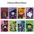 8PCS Halloween Face Changing Fun Ghost Graffiti Sticker Toys DIY Manual Luggage Motorcycle Laptop Luggage Stickers