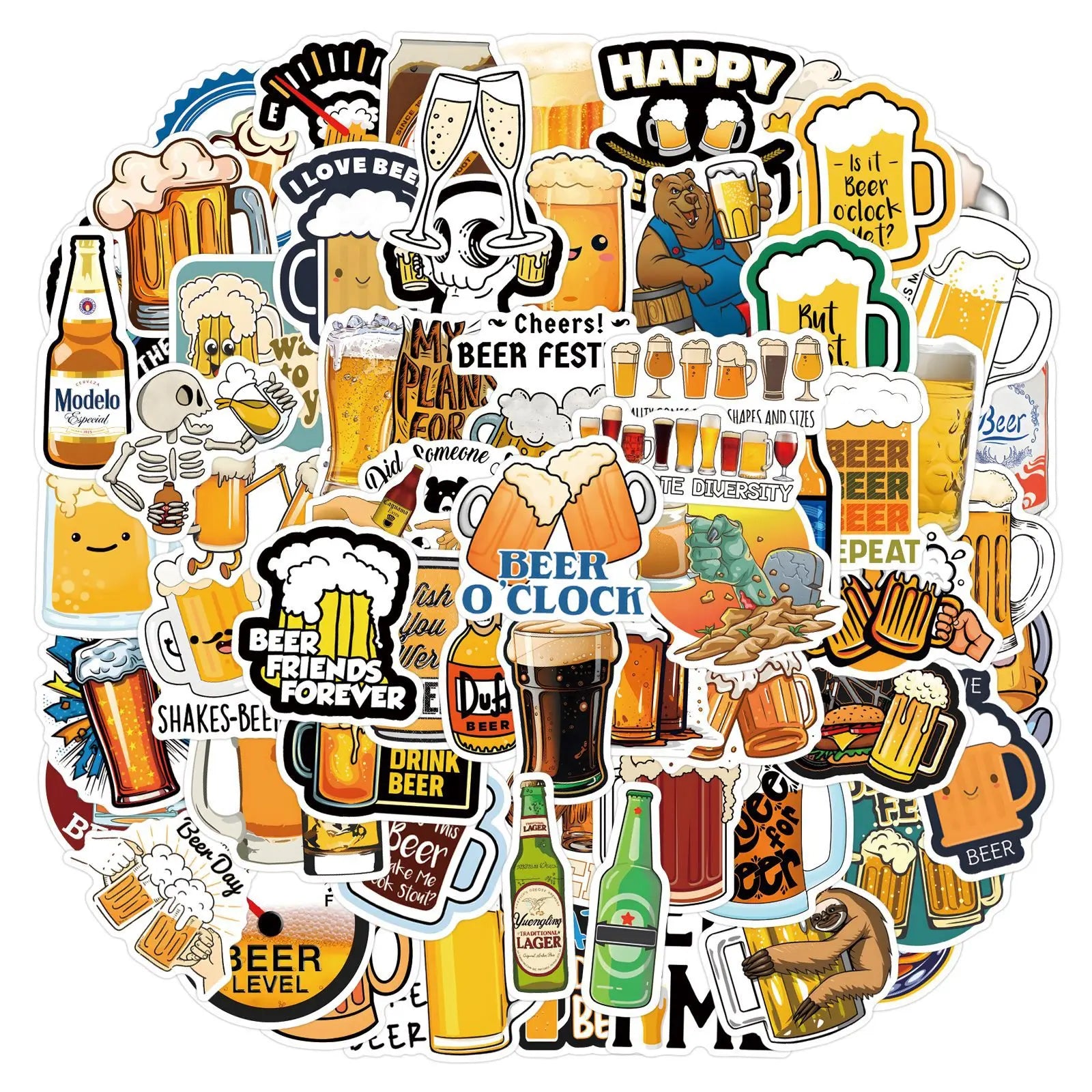 55/110PCS Funny Beer Personality Graffiti Sticker Car Luggage Water Cup Stationery Notebook Sticker