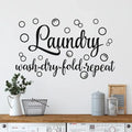 18x11in Laundry Room Wall Decal - 'Wash, Dry, Fold, Repeat' - Cute Vinyl Quote Sticker Art Decor