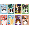 8PCS Dog Cartoon Face Changing Fun Puzzle Stickers DIY Handmade Clip Box Suitable for Tablet Speakers Puzzle Toy Stickers