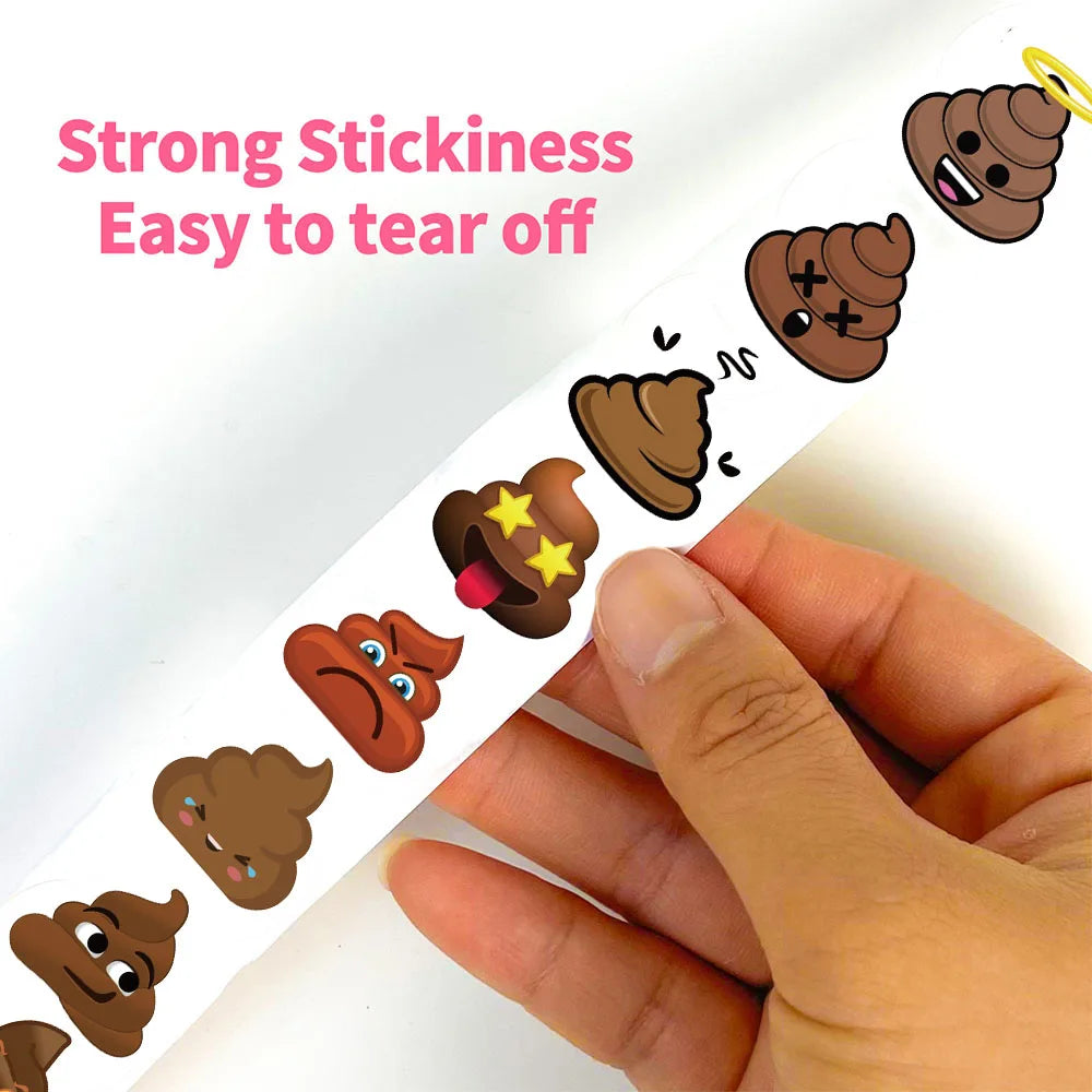 500PCS Cute Fun Poop Roll Stickers Phone Aesthetics Graffiti Wall Laptop Luggage DIY Graffiti Graffiti Waterproof Wall Sticker ﻿