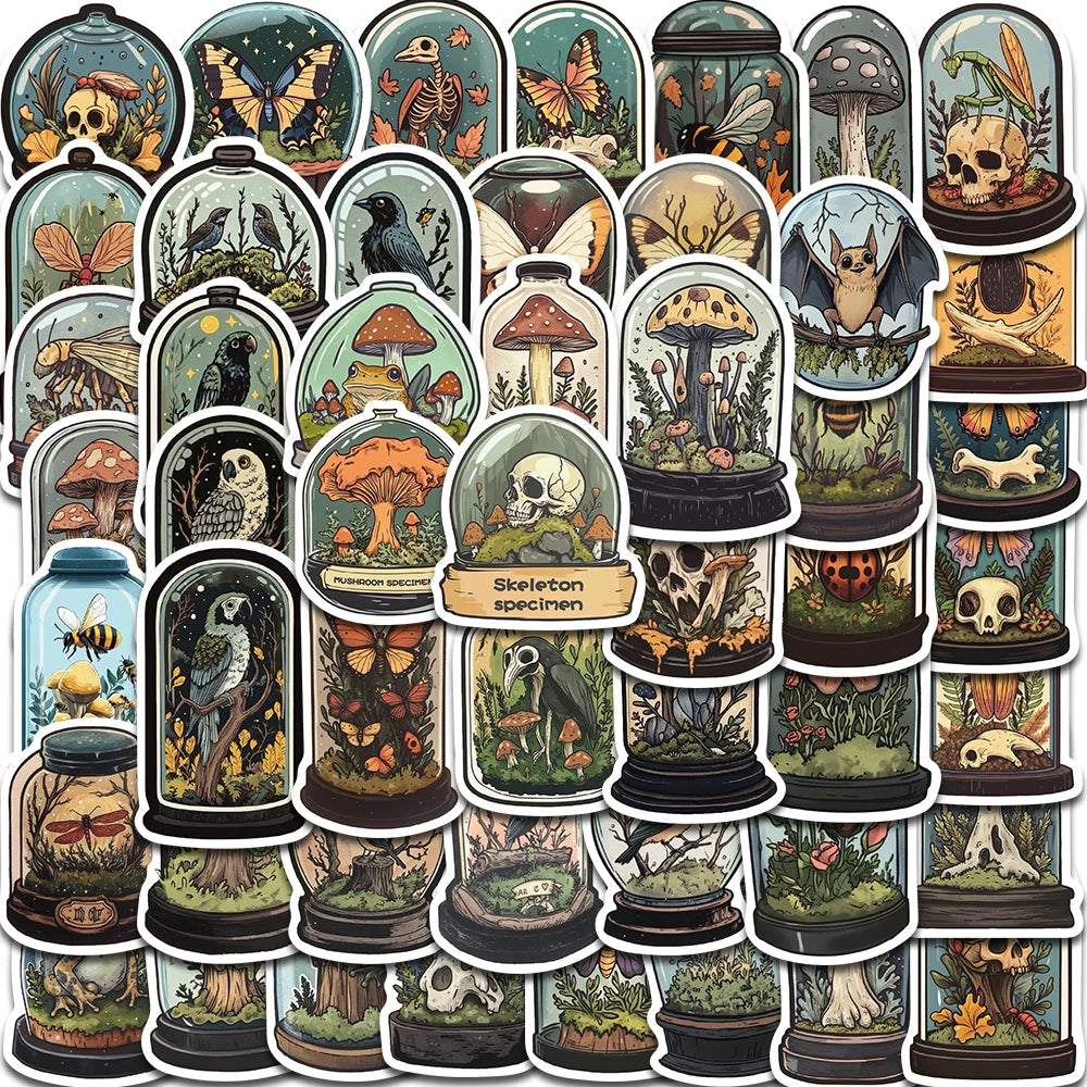 50PCS Cartoon VINYL Stickers Vintage Harajuku Laptop Scrapbook Bedroom Skateboard Phone Scrapbook Dormitory Wall Room Bar Decals
