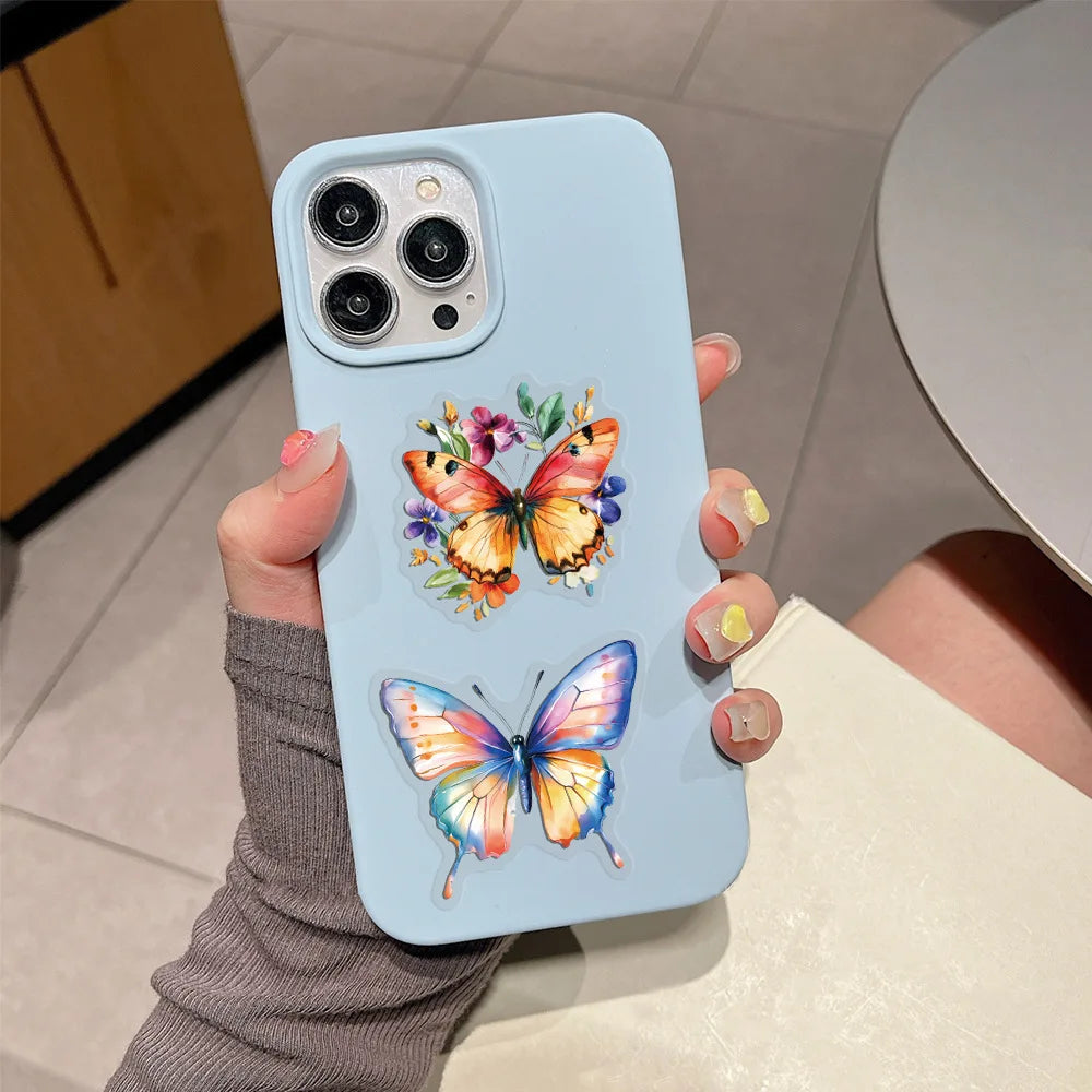 60PCS Transparent PET Cute Butterfly Graffiti Stickers for Luggage Water Cups Skateboards Notebooks Stationery Stickers