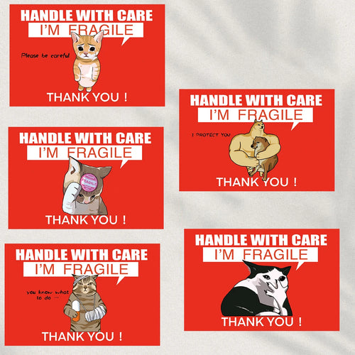 200Pcs/Roll Cute Funny Fragile Meme Print Bicycle DIY Laptop Landscape Gifts Art Coffee Bicycle Retro Graffiti Stickers