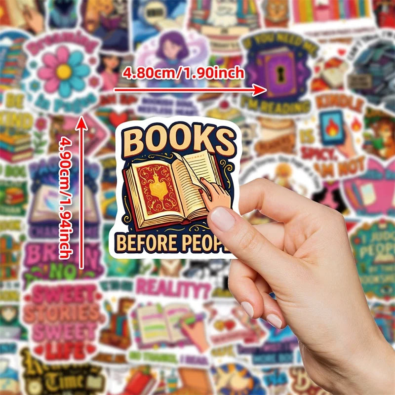 10/30/56PCS Creativity Reading Sticky Sticker PVC DIY Children's Laptop Luggage Skateboard Stationery Decoration Scrapbooking