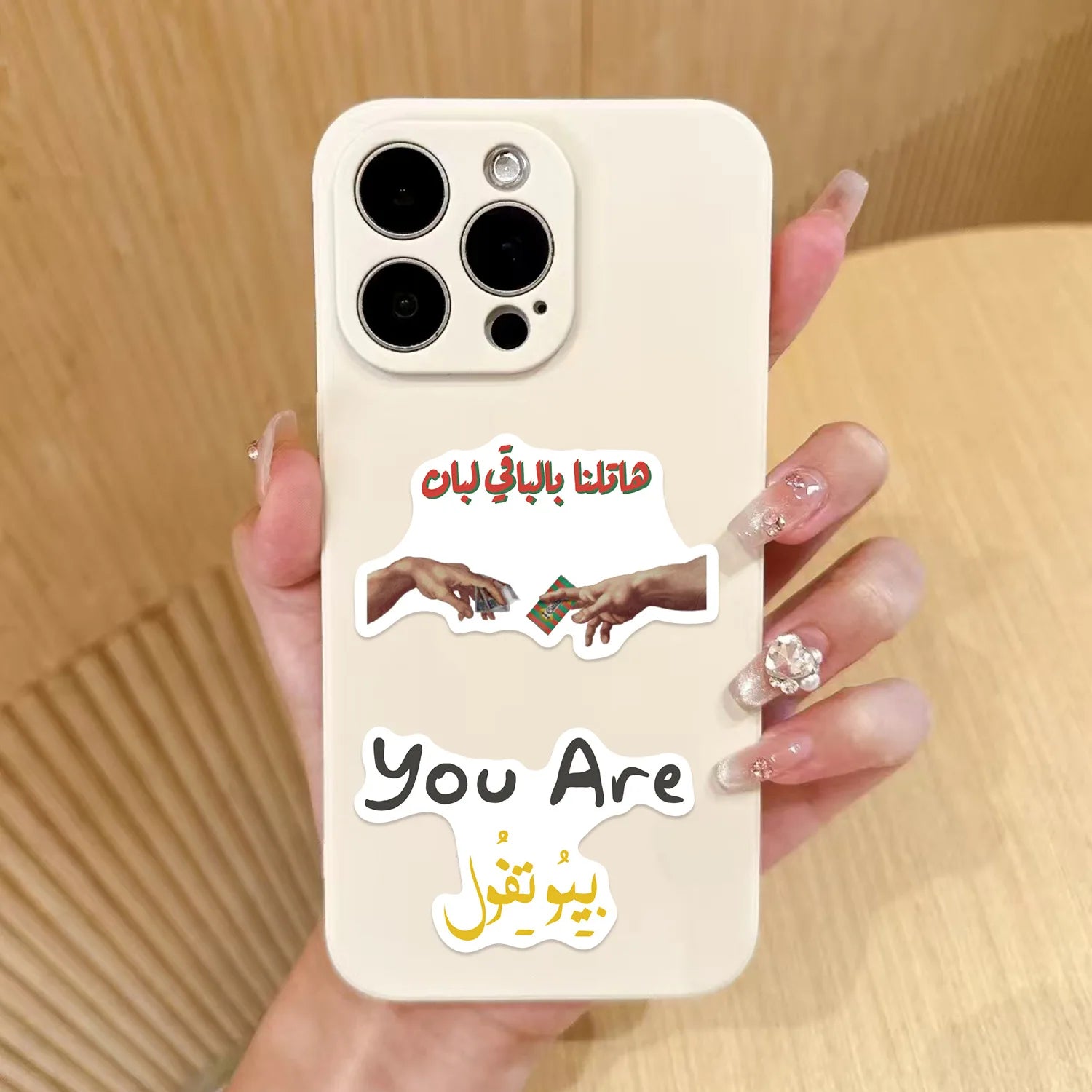 57/114 Pcs Cartoon Arabic Text Fun Doodle Stickers for Guitar Notebook Suitcase File Holder DIY Material Fade Resistant Decals
