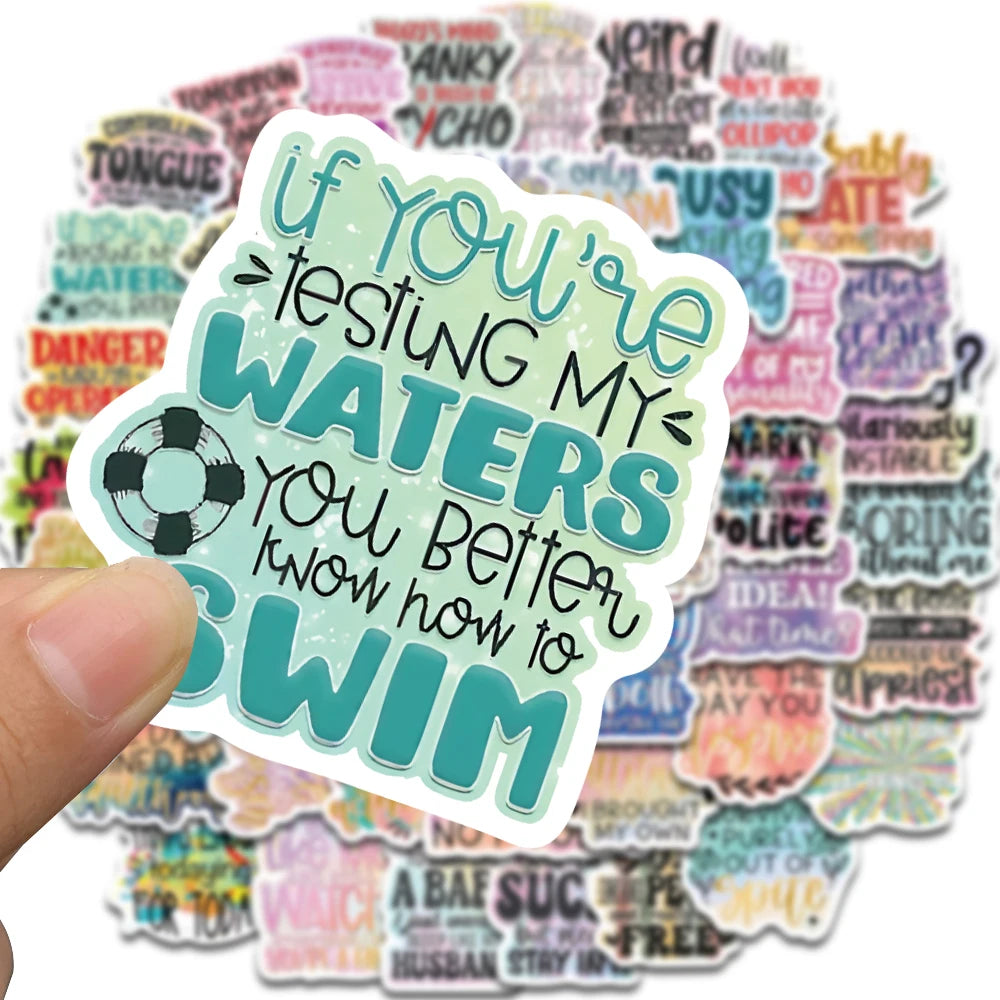50PCS Sarcastic Stickers Kawaii Notebook Mysterious Laptop Luggage Guitar Scrapbooking Phone Waterproof PVC Phone Sticker  ﻿