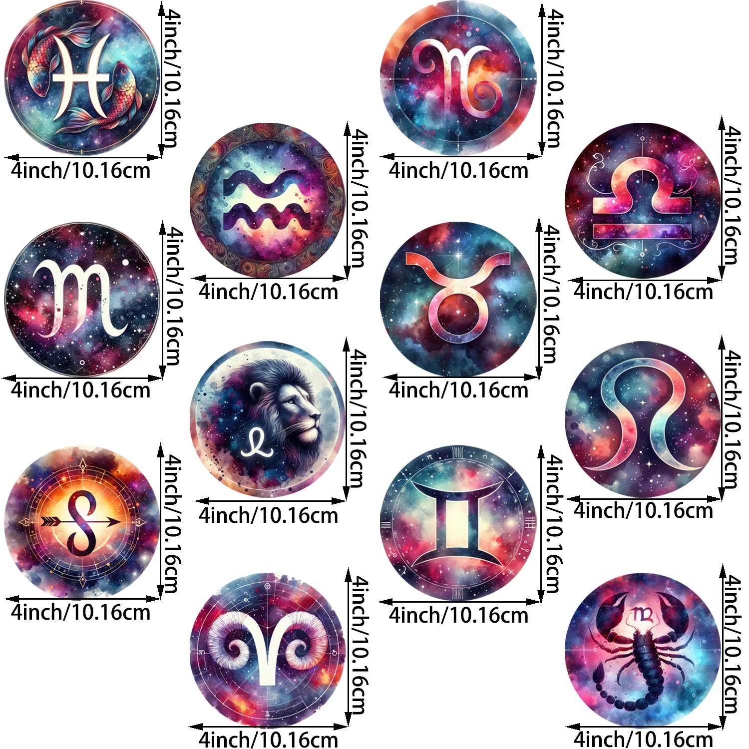 12 sheets constellation series DIY themed iron-on decals constellation themed heat transfer DIY for clothing, T-shirts, jeans