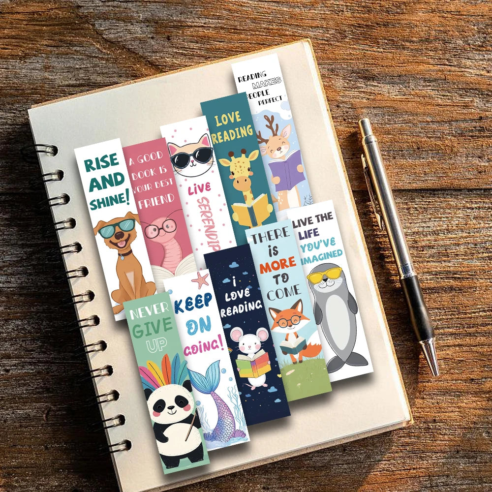 30PCS Animal Reading Bookmarks Annotations Decoration Creative Page Reading Handbook DIY Abstract Living Students Cards Bookmark