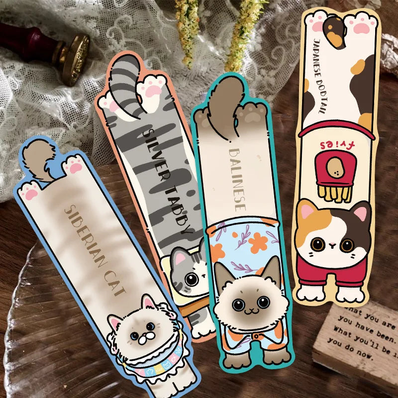 30 pieces Cute Cartoon Cat Bookmark Simple Literary Creative Reading Paper Bookmark DIY For Read Lover