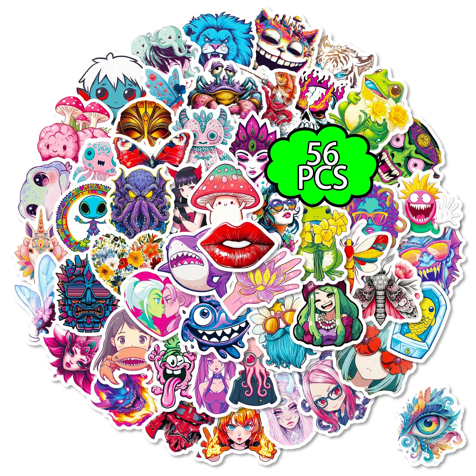 56/112 Pcs New Y2K Abstract Art Weird Funny Stickers DIY Room Furniture Envelope Notebook Stationery Box Helmet Skateboard Decal