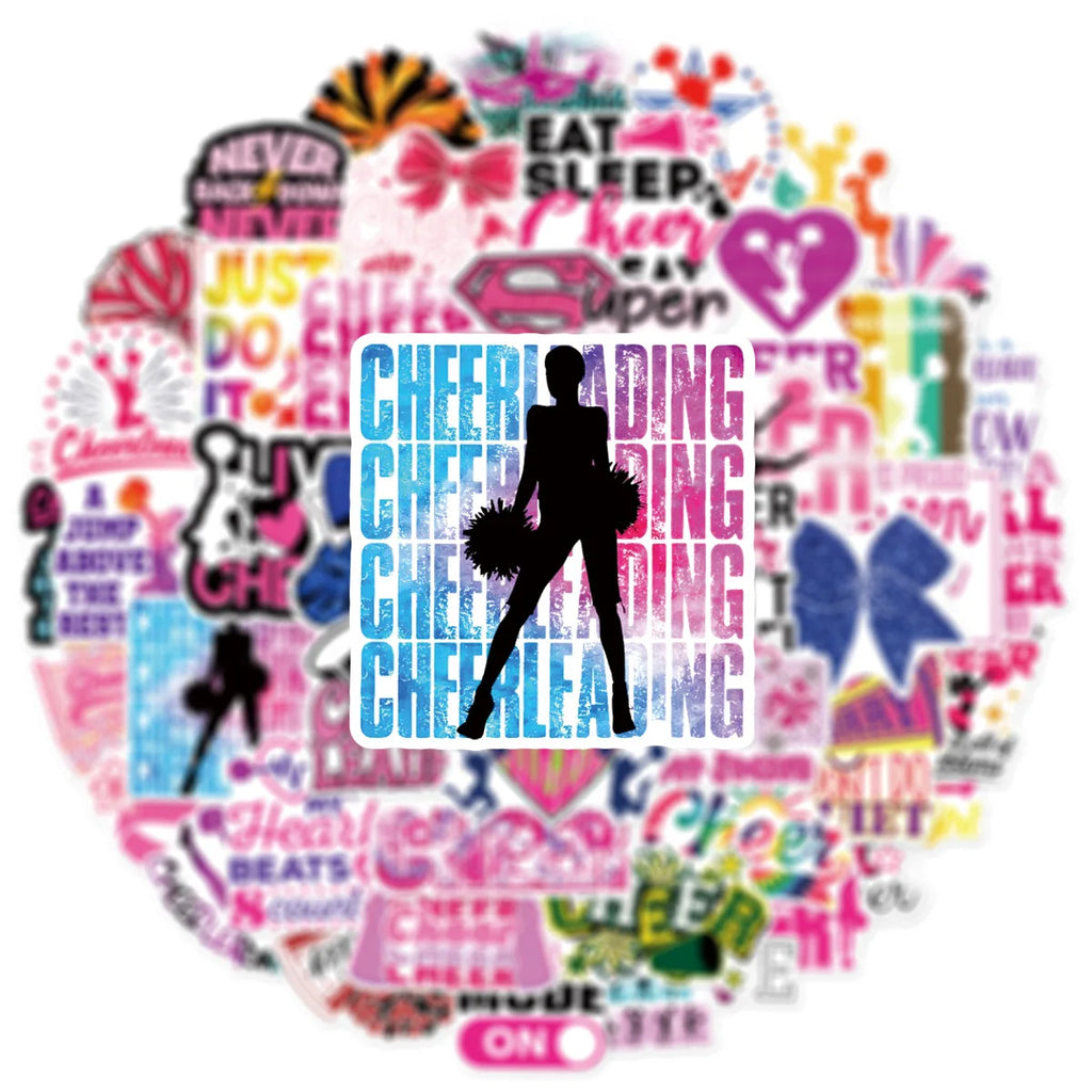 50/100 Pcs Red Cartoon Cheerleader Doodle Stickers for Car Suitcase Cup Scooter Helmet Stationery Box Decals