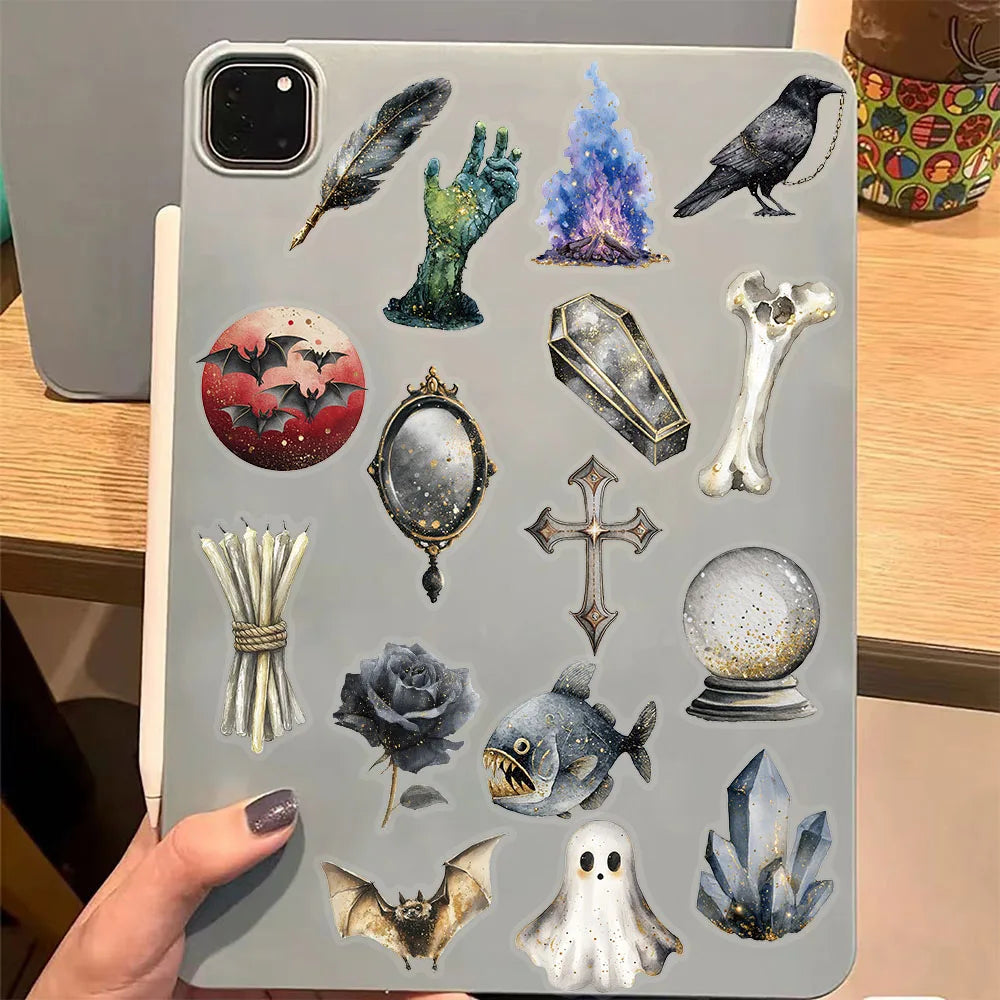 50PCS Horror Halloween Witch Stickers Witch DIY Stickers Scrapbook Mobile Tablet Toy Stickers