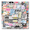 55/110PCS Cartoon School Nurse Graffiti Waterproof Sticker Car Luggage Student Stationery Notebook Sticker Decals