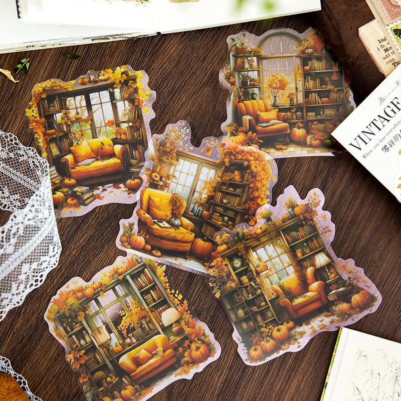 6Style 10pcs/pack Retro Sticker Pack Creative Study Garden Courtyard Handbook DIY Material Decor Sticker For Stationary Notebook