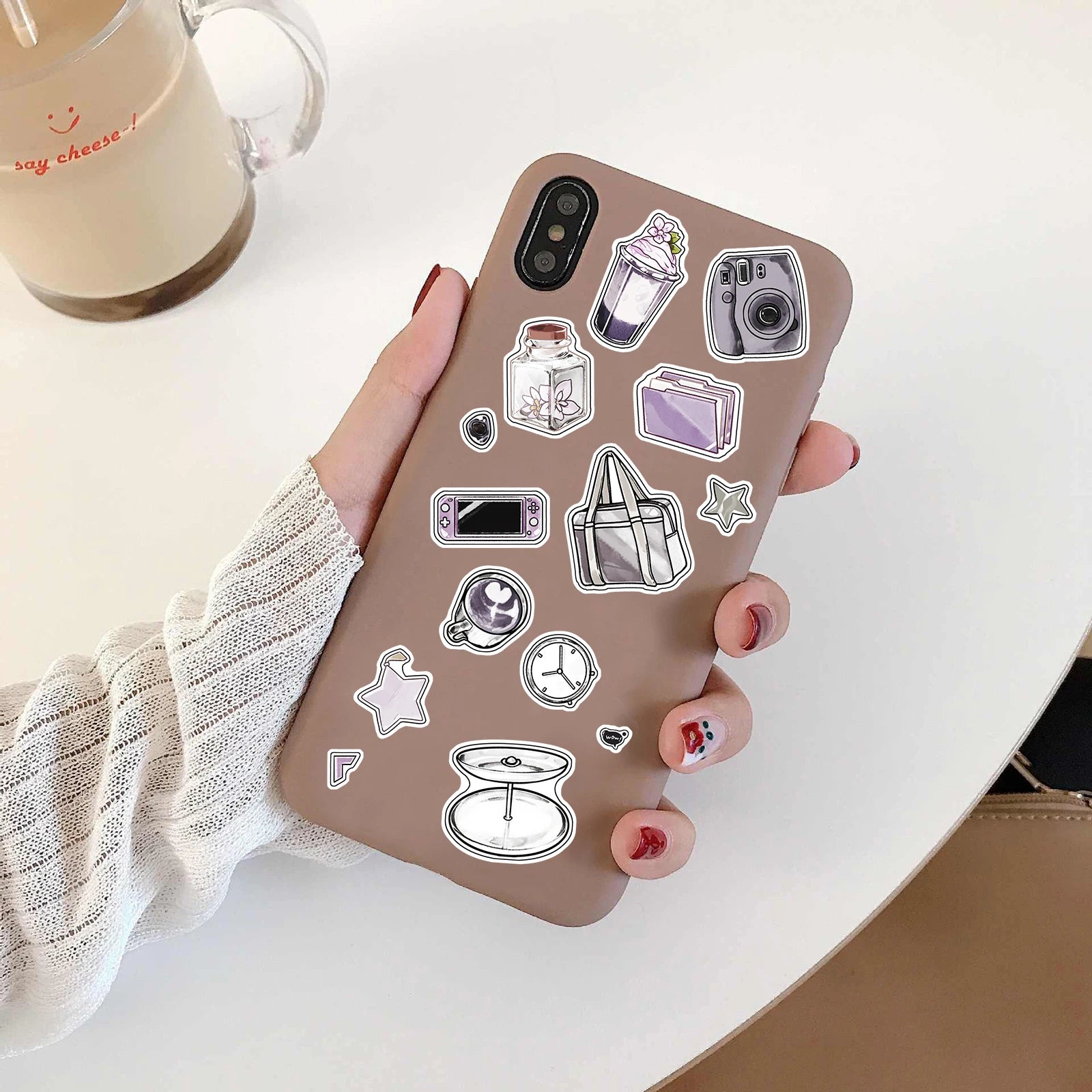 8/16PCS Waiting For The Weekend Collage Skateboards Transparent  Phone Cartoon Living Room Stationery Decals Graffiti Collages