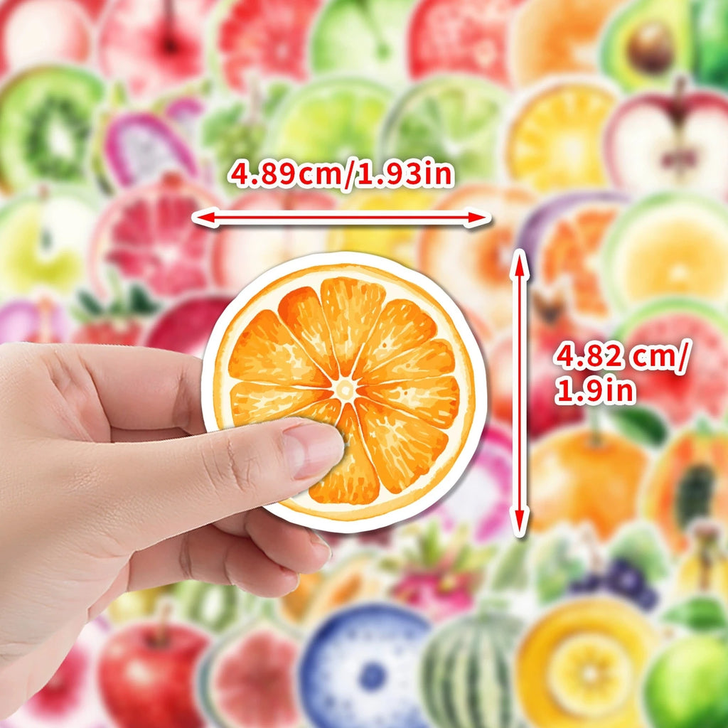 50/100PC Cartoon Fruit Aesthetic Graffiti Award Stationery Sticker Water Cup Trunk Waterproof Decor Sticker Creative Stickers