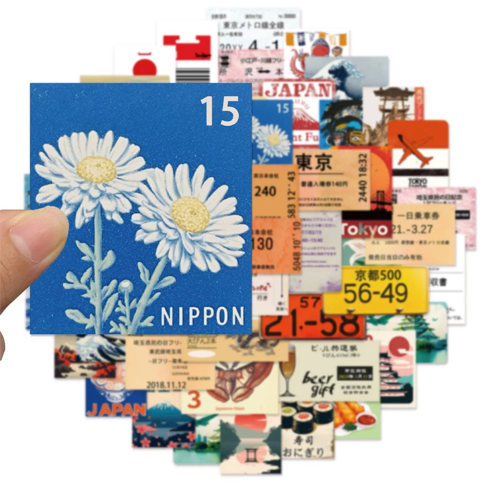 50PCS Japanese Tourism Culture Tags Creative Graffiti Stickers DIY Luggage Laptop Water Cup Computer Waterproof Toy Stickers