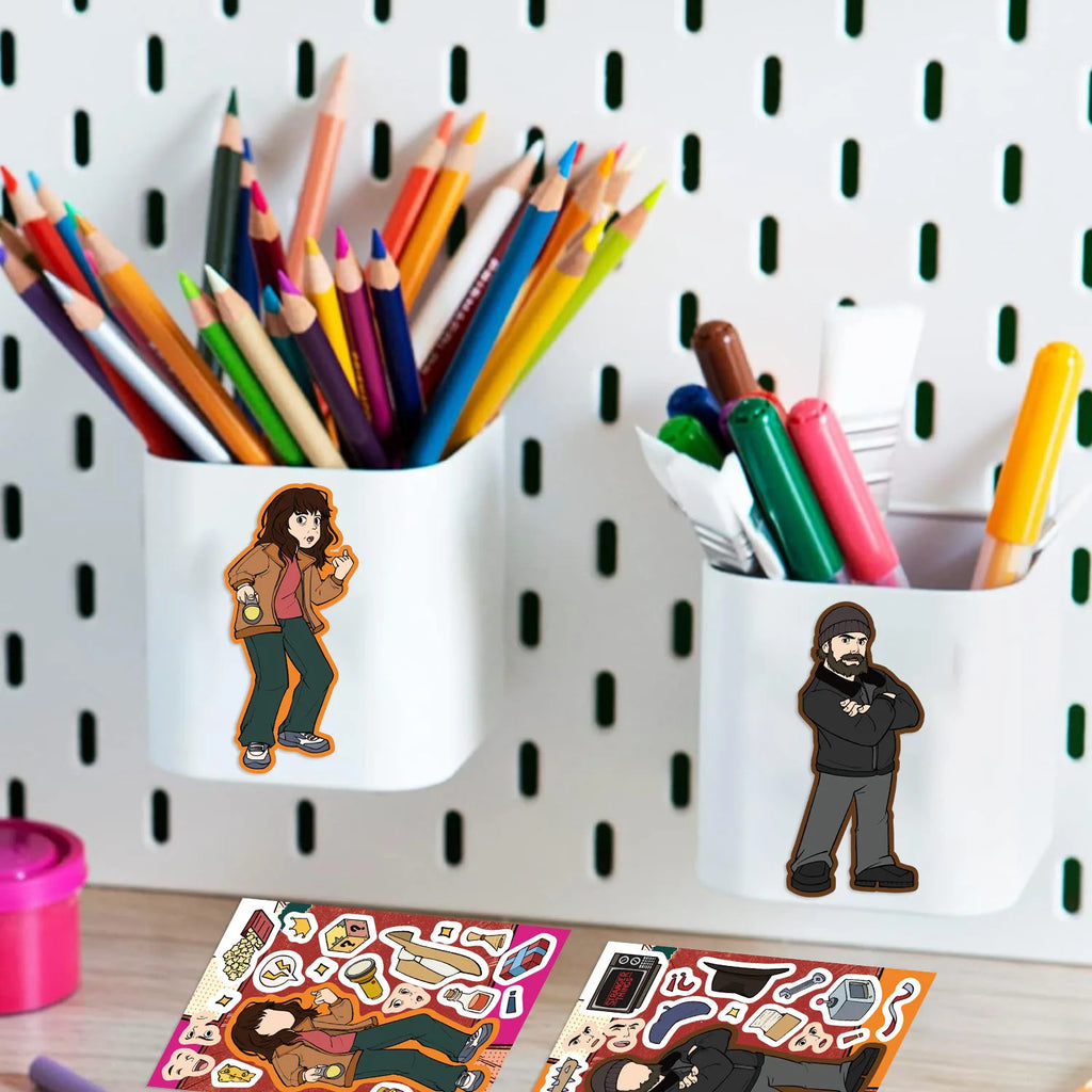8/16 Pcs Cartoon People Jigsaw Puzzle Stickers DIY Toys for Reward Stationery Box Notebook Fridge Helmet Suitcase Piano