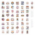 50/100 Pcs INS Style Cartoon Books Fresh Doodle Stickers for Cup Phone Notebook Guitar Bookshelf Stationery Box Bicycle Decals