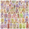 10/30/50PCS Kawaii Flower Bottle PVC Sticky Sticker Aesthetic Children's Stationery DIY Decoration Scrapbooking School Supplies
