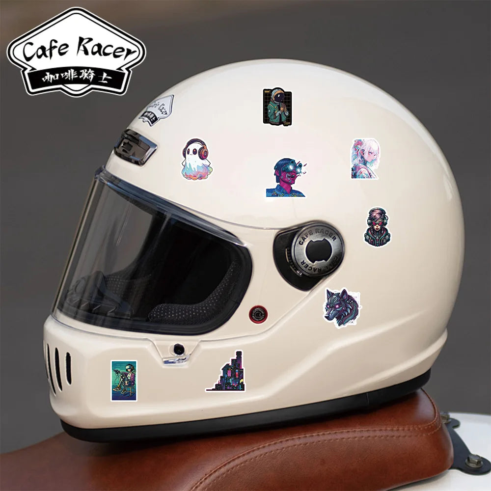 50/100 Pcs Cyberpunk Style Cartoon People Doodle Stickers for Laptop Phone Case Car Notebook Stationery Box No Repeat Decals