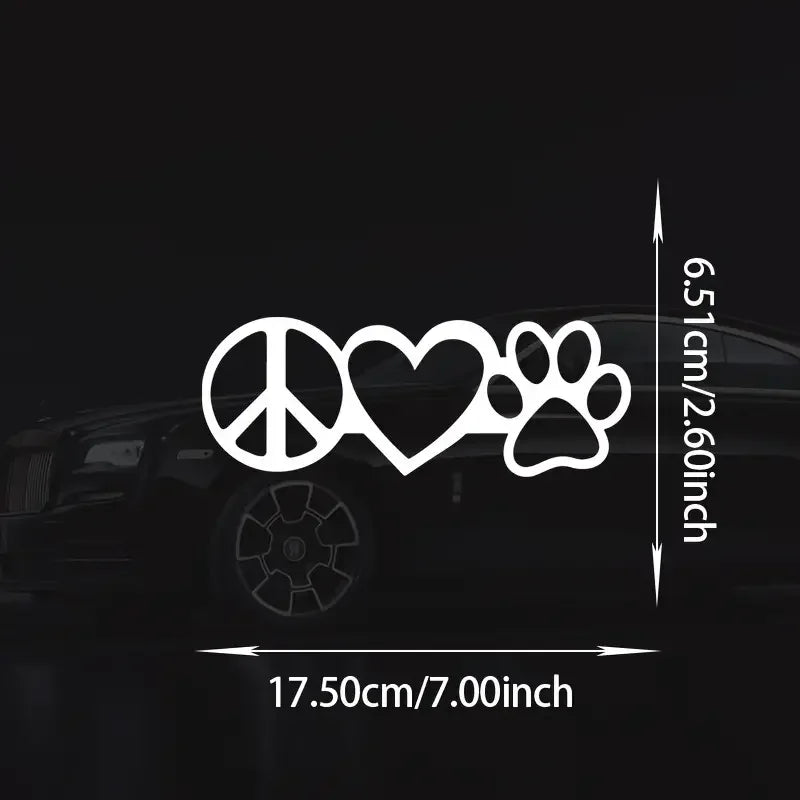 Peace Love Dog Paw Vinyl Decal Sticker For Cars Trucks Vans Walls Laptops Cups