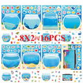 16PCS Fishbowl Marine Animal Children's Reward Stationery Notebook Cartoon DIY Make a Face Stickers Game Handicraft Stickers