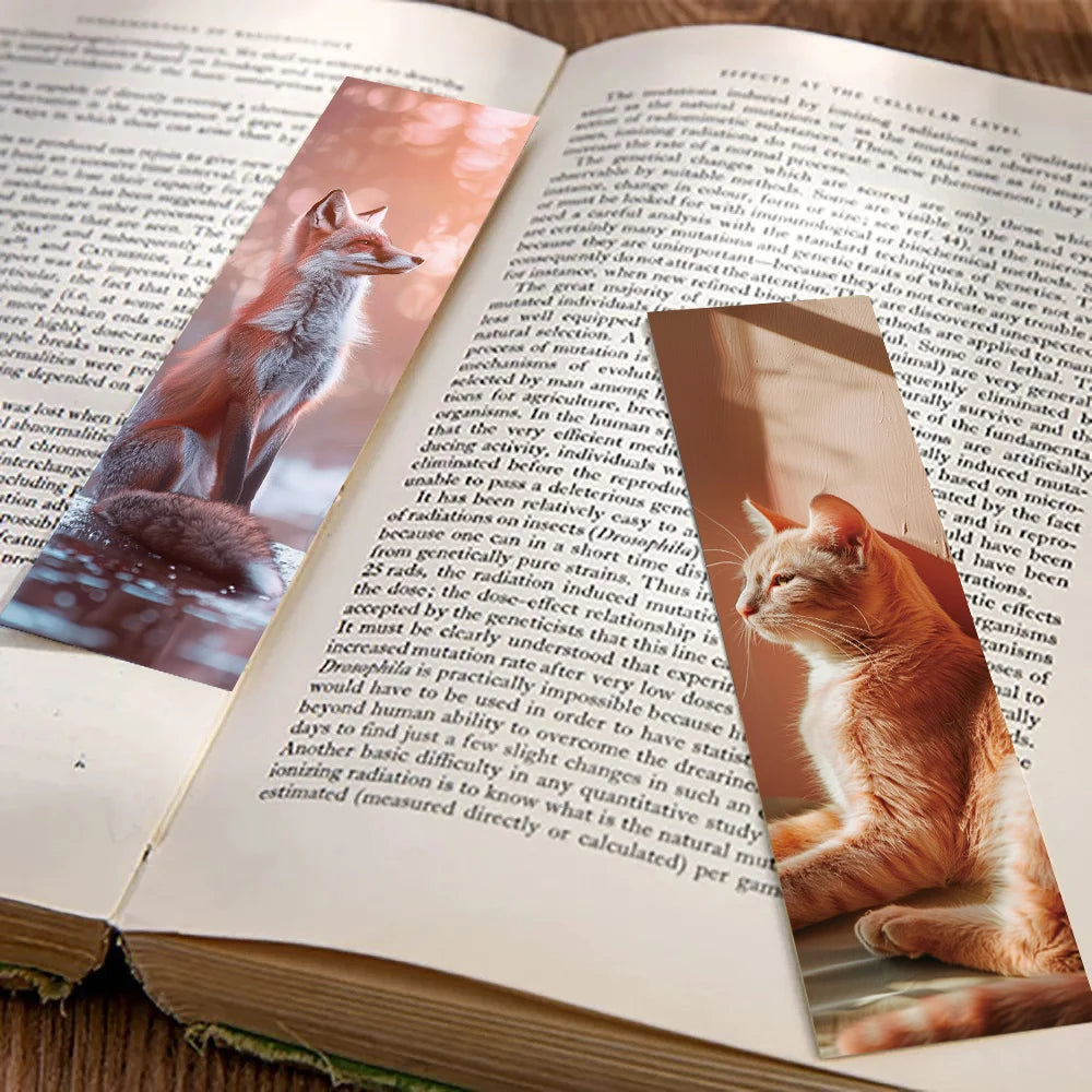 30PCS Oil Painting Animal Scene Bookmarks Creative Paper Creative Skateboard Laptop Luggage Graffiti Promotional Funny Bookmarks