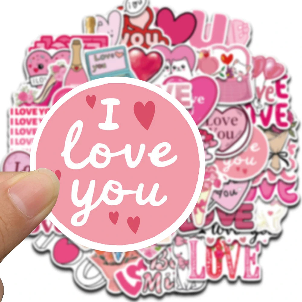 50PCS Love Print Sticker Luggage Scrapbooking Art Picture Living Room Laptop Skateboard Graffiti DIY Phone Scrapbooking Sticker
