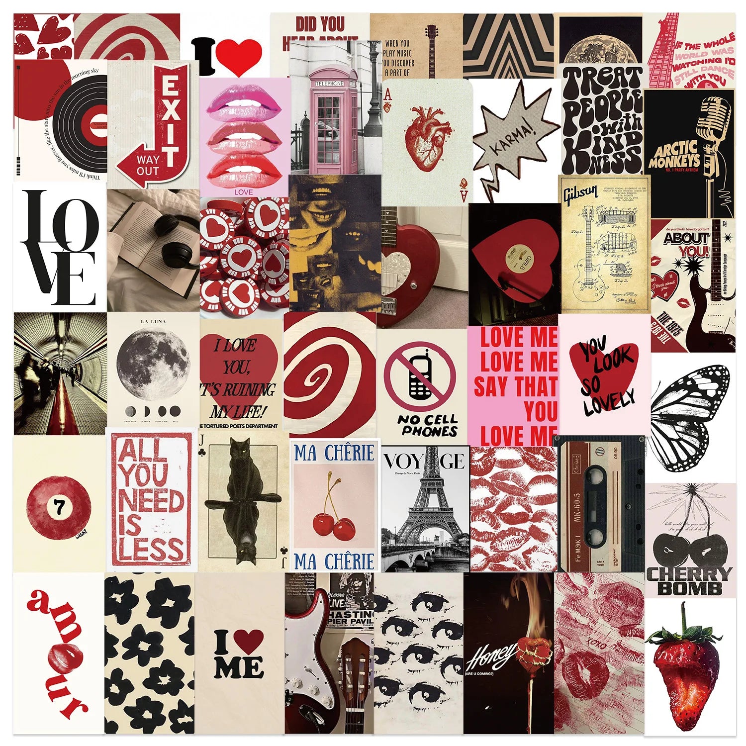 50PCS Y2K Posters Girls Graffiti Stickers Guitar Notebook Luggage DIY Waterproof Stickers