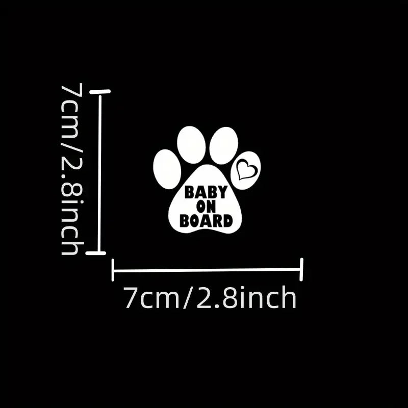 Creative Funny Paw Print Baby On Board Vinyl Decal Sticker Car Window Wall Laptop Bumper Puppy Cat