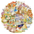 50PCS Fairy Tale Princess Cartoon Decorative Stickers DIY Graffiti Skateboard Phone Case Tablet Decorative Toy Stickers
