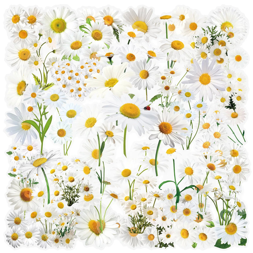50/300PCS Transparent PET Flower & Plant Stickers DIY Notebook Tablet Phone Water Cup Decor Stationery Pen Holder Stickers