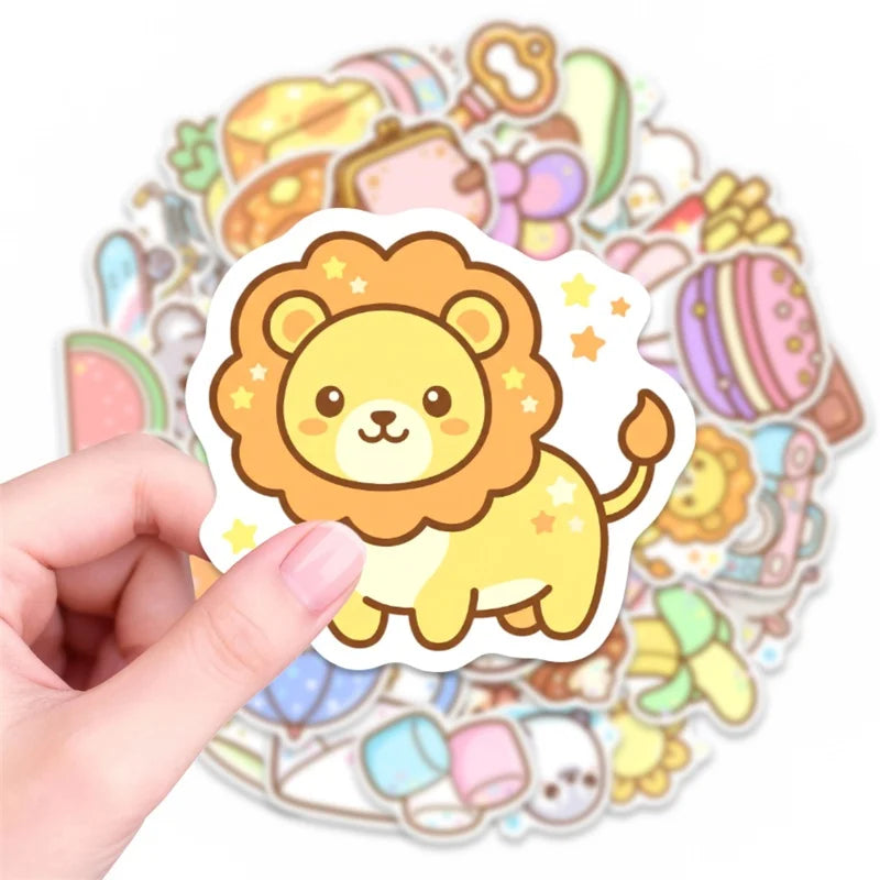 10/30/50PCS Cartoon INS Colored Sticky PVC Sticker Aesthetic Stationery DIY Laptop Luggage Skateboard Decoration Scrapbooking