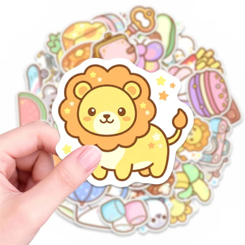 10/30/50PCS Cartoon INS Colored Sticky PVC Sticker Aesthetic Stationery DIY Laptop Luggage Skateboard Decoration Scrapbooking