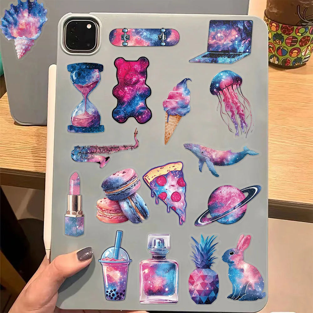50PCS Starry Sky Ins Style Decorative Transparent PET Sticker Set DIY Brochure Decorative Notebook Tablet Toy Stickers